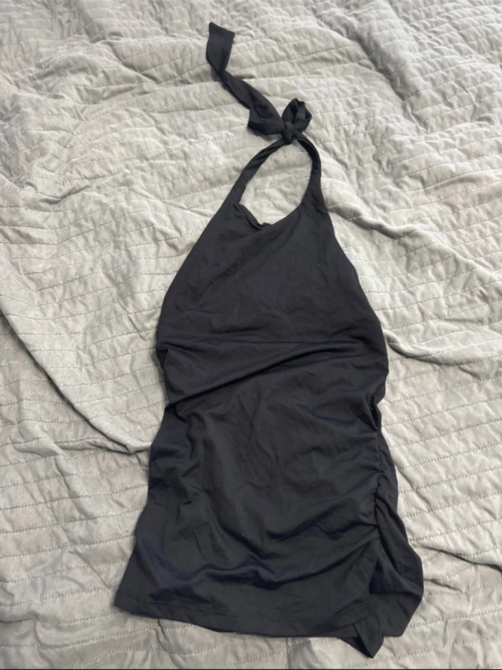 NWT Anthropologie black halter silky top xs